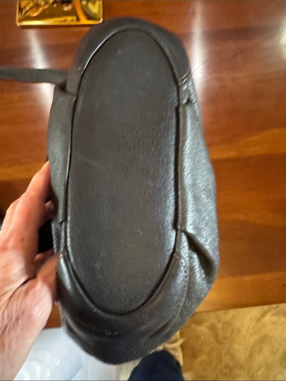 MCM VINTAGE Black Leather Crossbody with Gold Hardware - Picture 8 of 11